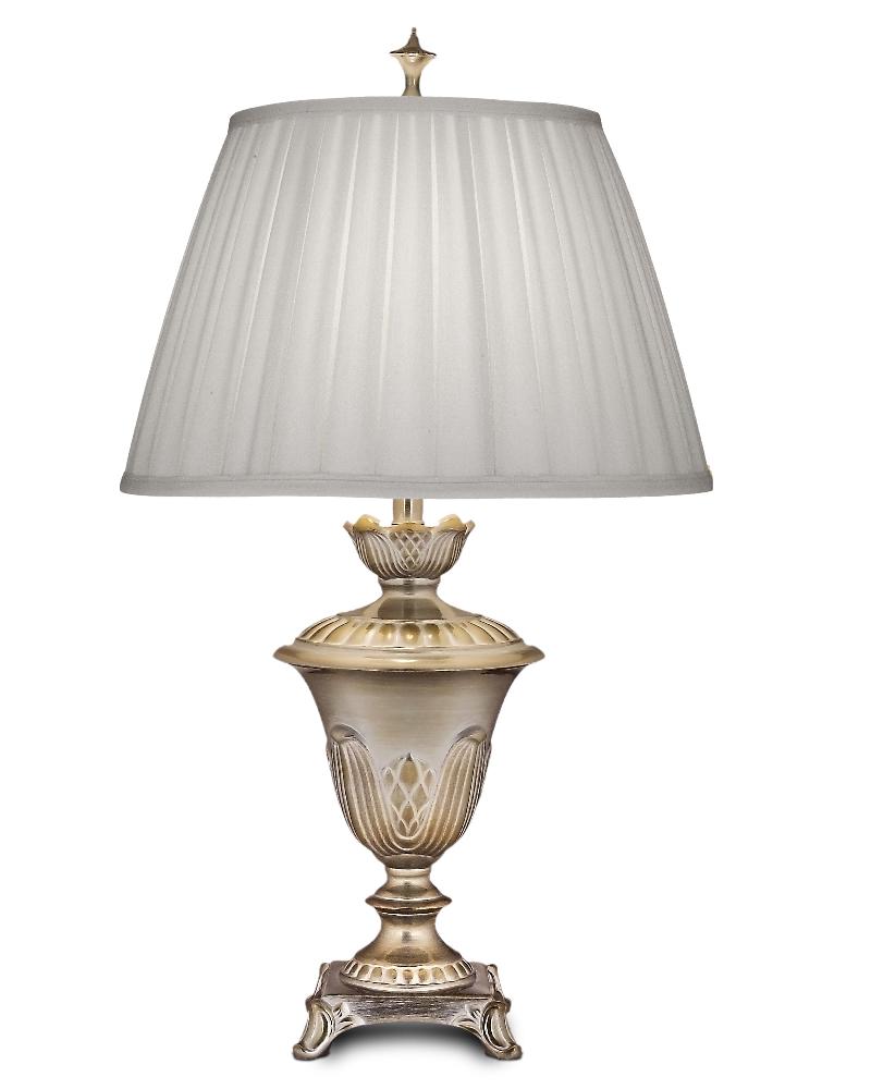 Stiffel-TL-N8469-MS-One Light Table Lamp   Milano Silver Finish with Ivory Shadow Box Shade