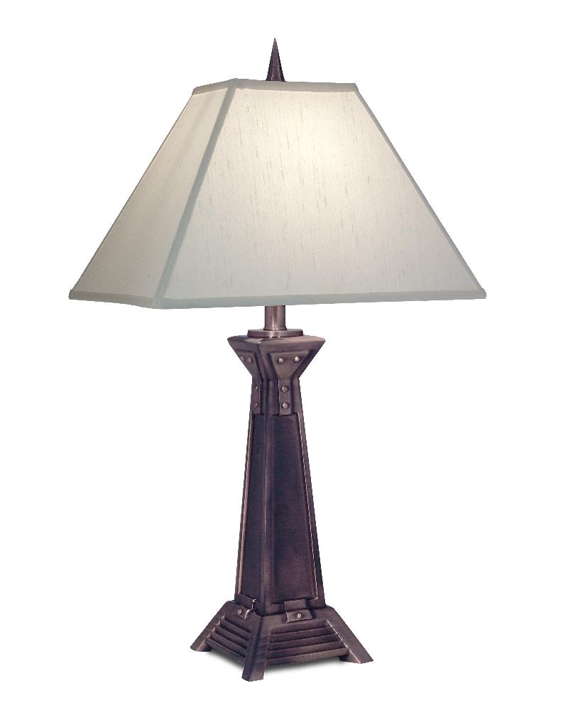 Stiffel-TL-N8640-AC-One Light Table Lamp   Antique Copper Finish with Global White Shade
