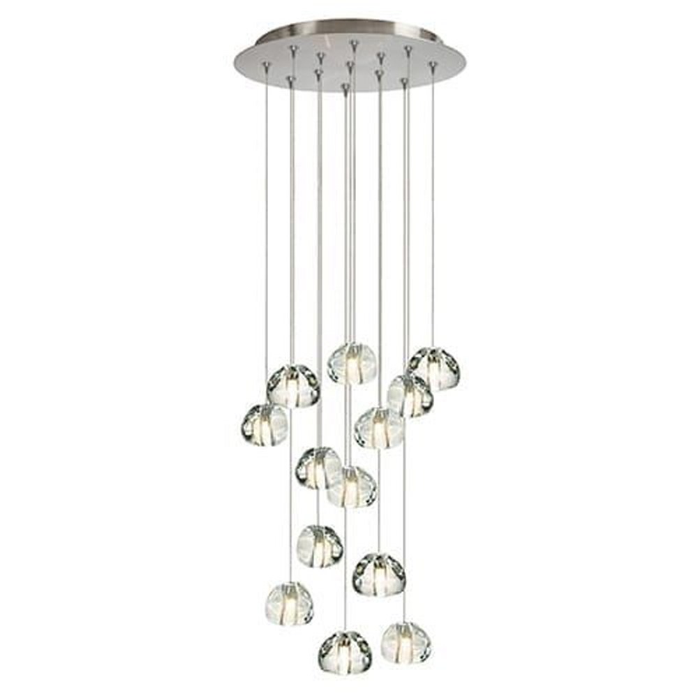 Stone Lighting-CH08513CRPNL2-Blob II - 20 Inch 26W 13 LED Chandelier Polished Nickel Polished Nickel Finish with Clear Glass