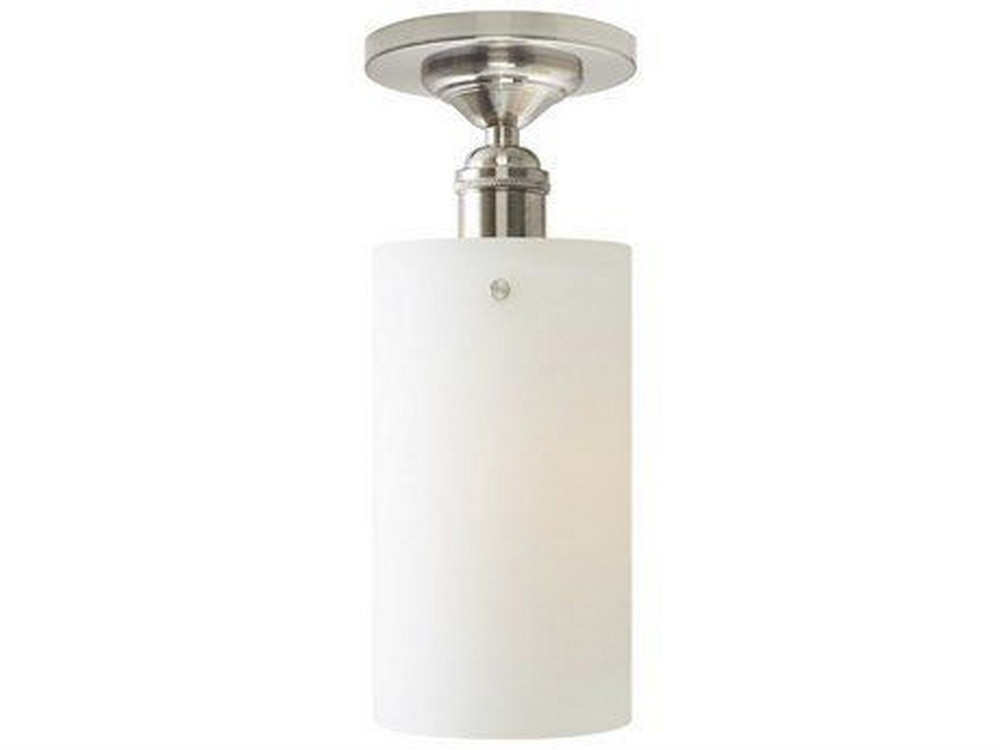 Stone Lighting-CL179OPSNCF13-Retro - One Light 13W Cylinder Flush Mount   Satin Nickel Finish with Opal Glass