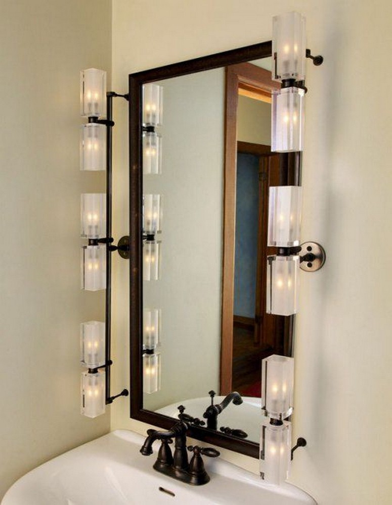 Stone Lighting-BK222CRPNX1-Six Light 10W Rectangular Bath Vanity Polished Nickel  Satin Nickel Finish with Clear Glass