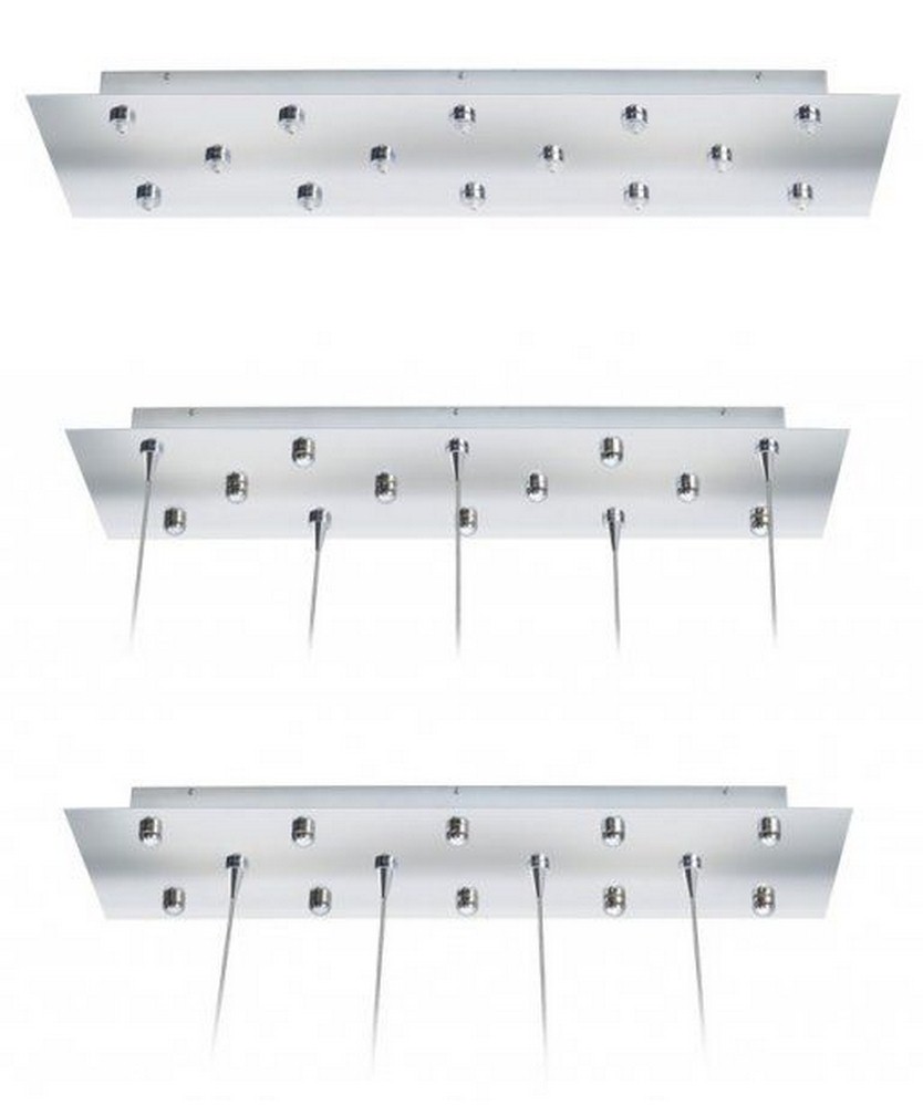 Stone Lighting-CPEJRT14SNHAL-Accessory - 31 Inch 14 Port Low Voltage Canopy for Halogen Fixture   Satin Nickel Finish