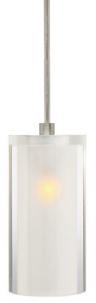 Stone Lighting-PD221CRBZL2M-Crystal Cylinder - 4.25 Inch 2W 1 LED Monopoint Mini Pendant Bronze  Satin Nickel Finish