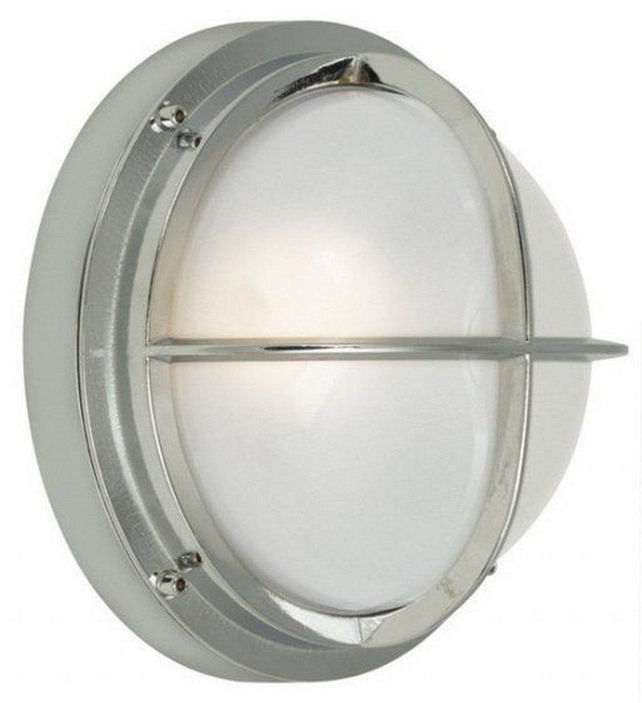 Stone Lighting-WO853CHCF13-Bari Guard - One Light GU24 CFL Outdoor Wall Sconce Chrome Frosted Chrome Finish