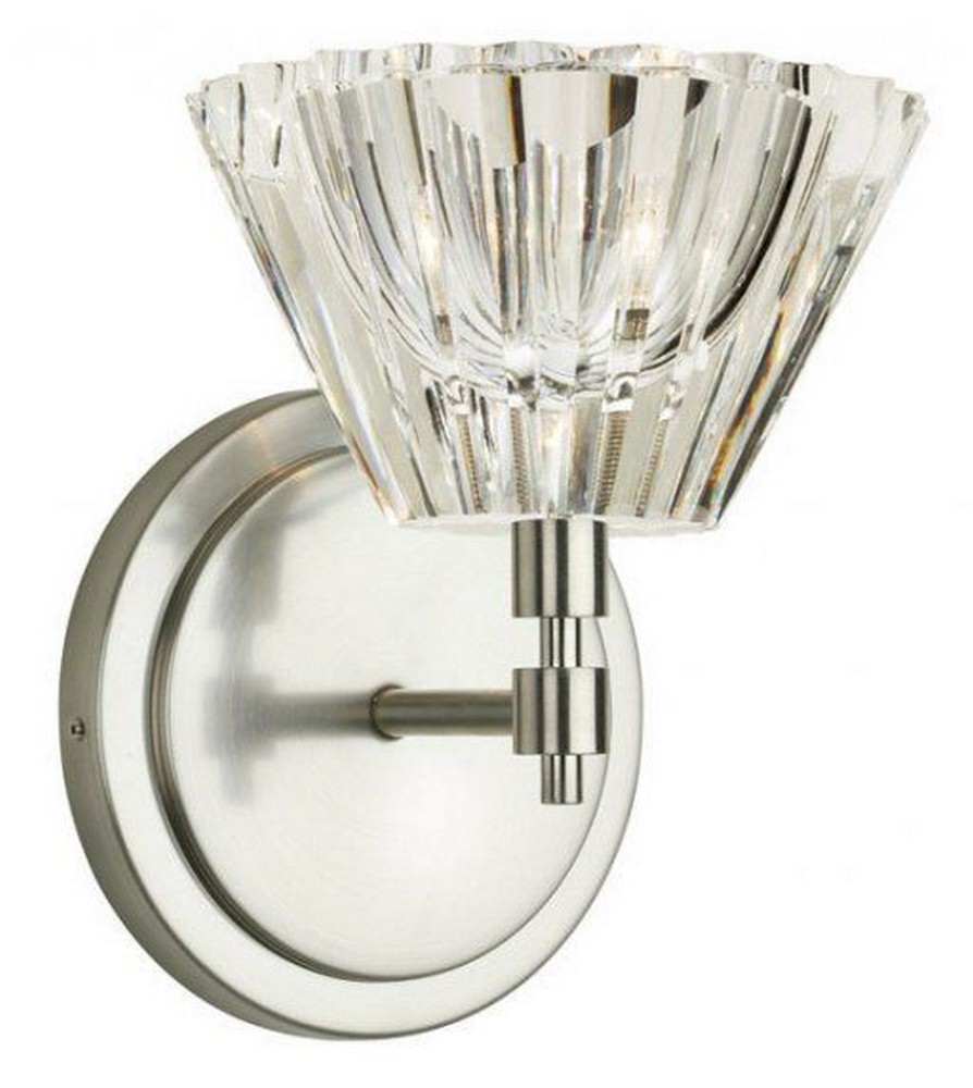 Stone Lighting-WS043CRPNL2-Ridge - 7 Inch 2W 1 LED Wall Sconce Polished Nickel  Satin Nickel Finish