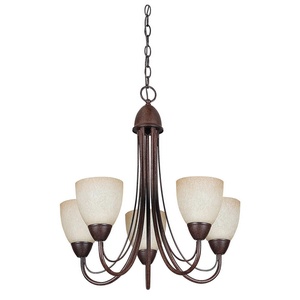Sunset Lighting-F2485-62-Tempest - Five Light Chandelier   Rubbed Bronze Finish with Alpine Glass