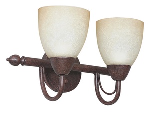 Sunset Lighting-F2492-62-Tempest - Two Light Bath Vanity   Rubbed Bronze Finish with Alpine Glass
