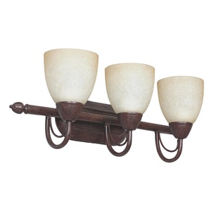 Sunset Lighting-F2493-62-Tempest - Three Light Bath Vanity   Rubbed Bronze Finish with Alpine Glass