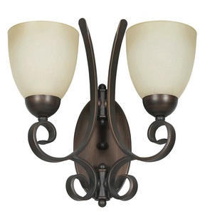 Sunset Lighting-F5252-26-Provano - Two Light Wall Sconce   Tique Finish with Buttercup Glass