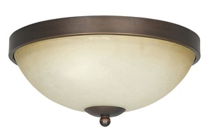 Sunset Lighting-F5257-26-Provano - Two Light Flush Mount   Tique Finish with Buttercup Glass