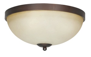 Sunset Lighting-F5258-26-Provano - Three Light Flush Mount   Tique Finish with Buttercup Glass