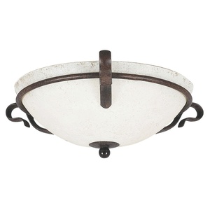Sunset Lighting-F5485-62-Venice - Two Light Flush Mount   Rubbed Bronze Finish with Turismo Glass