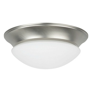 Sunset Lighting-F7130-53-Two Light Twist-On Flush Mount   Satin Nickel Finish with Satin Opal Glass