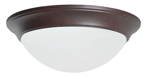 Sunset Lighting-F7179-62-Three Light Twist-On Flush Mount   Rubbed Bronze Finish with Satin Opal Glass