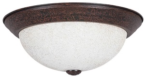 Sunset Lighting-F7664-62-Three Light Twist-On Flush Mount   Rubbed Bronze Finish with Turismo Glass