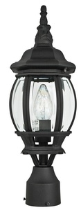 Sunset Lighting-F7896-31-One Light Post   Black Finish with Clear Beveled Glass