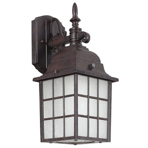 Sunset Lighting-F7918-62-One Light Square Outdoor Wall Mount   Rubbed Bronze Finish with Frosted Glass