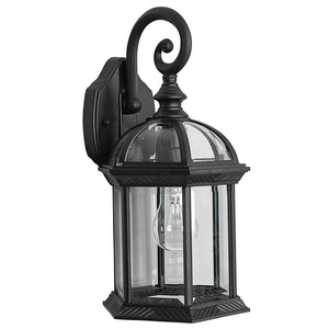 Sunset Lighting-F7949-31-One Light Outdoor Wall Lantern   Black Finish with Clear Beveled Glass