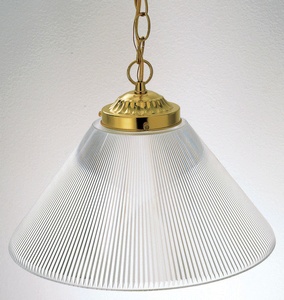 Sunset Lighting-F9600-10-One Light Pendant   Polished Brass Finish with Clear Prismatic Acrylic Glass