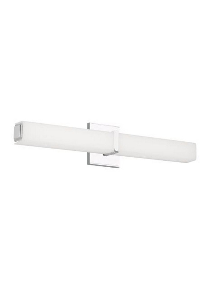 Tech Lighting-700BCMLN24WS-LED930-Milan 24 - 24.5 Inch 20W 1 LED Bath Vanity   Satin Nickel Finish with White Acrylic Glass