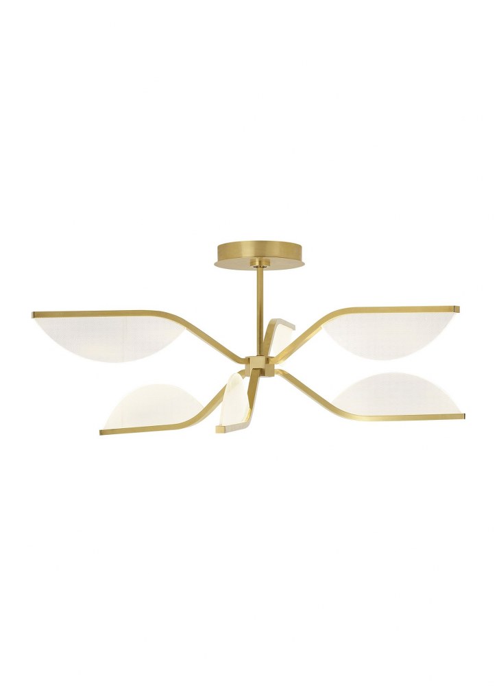 Tech Lighting-700BLT30NB-LED930-Sean Lavin - 29.9 Inch 32W 1 LED Chandelier Natural Brass Matte Black Finish with White Acrylic Glass