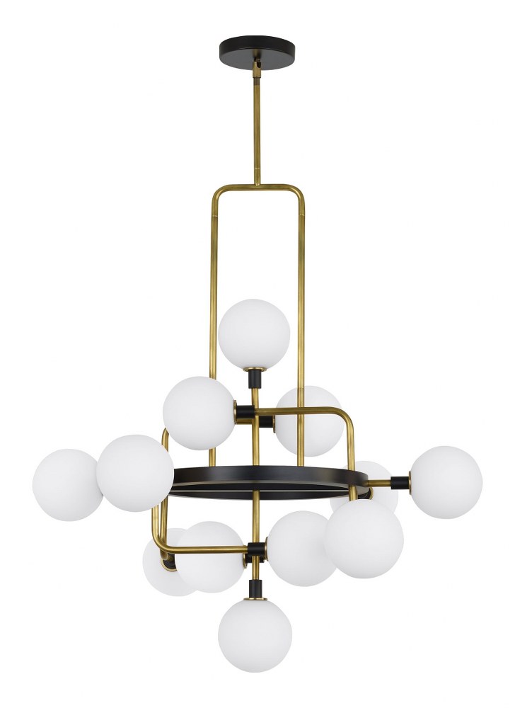 Tech Lighting-700VGOOR-Sean Lavin - Chandelier Brass Opal Polished Nickel Finish with Smoke Glass