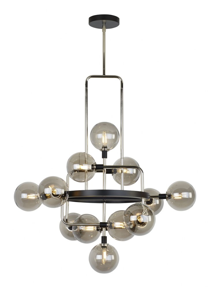 Tech Lighting-700VGOSN-Sean Lavin - Chandelier Polished Nickel Smoke Polished Nickel Finish with Smoke Glass