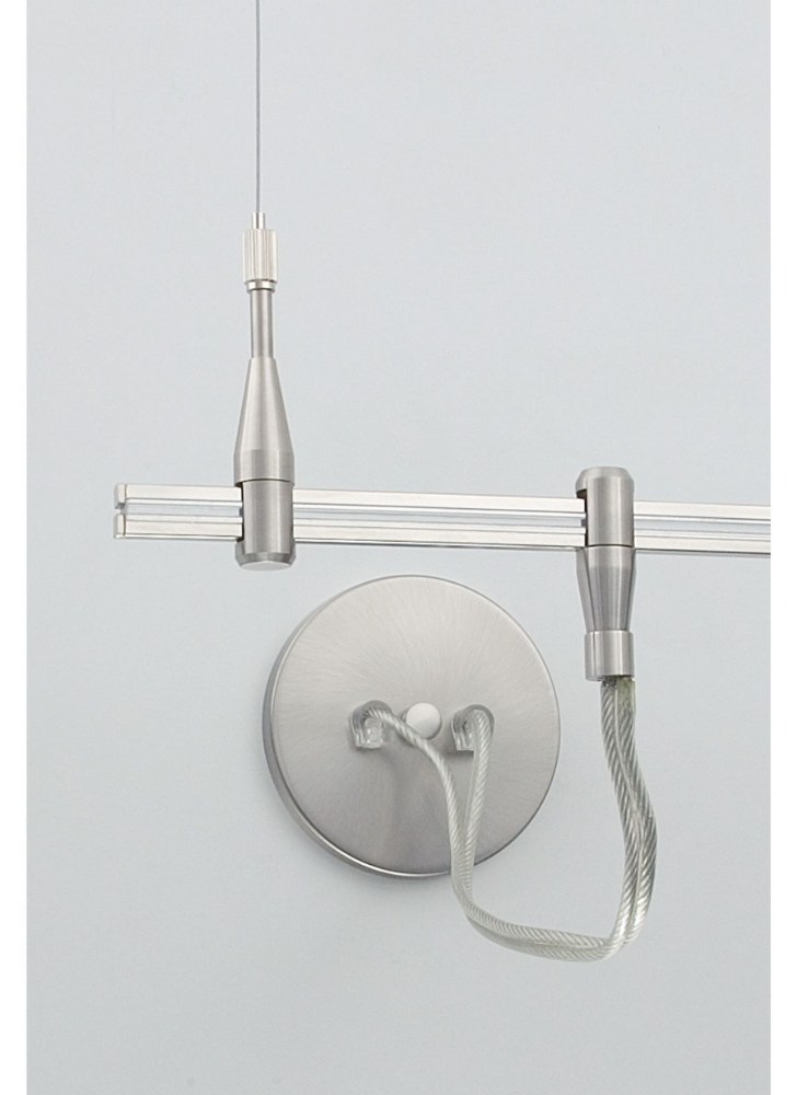 Tech Lighting-700MOPCENS-Accessory - Monorail Center Single Power Feed Satin Nickel  Satin Nickel Finish