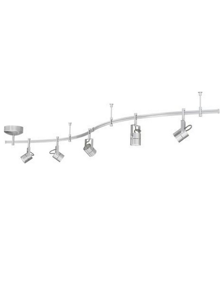 Tech Lighting-800RAL5FCN-Focus - Five Light Rail Kit No Lamp  Matte Nickel Finish