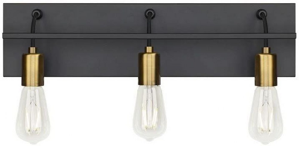 Tech Lighting-BA1082BLAB-Tae - 3 Light Bath Vanity   Black/Aged Brass Finish