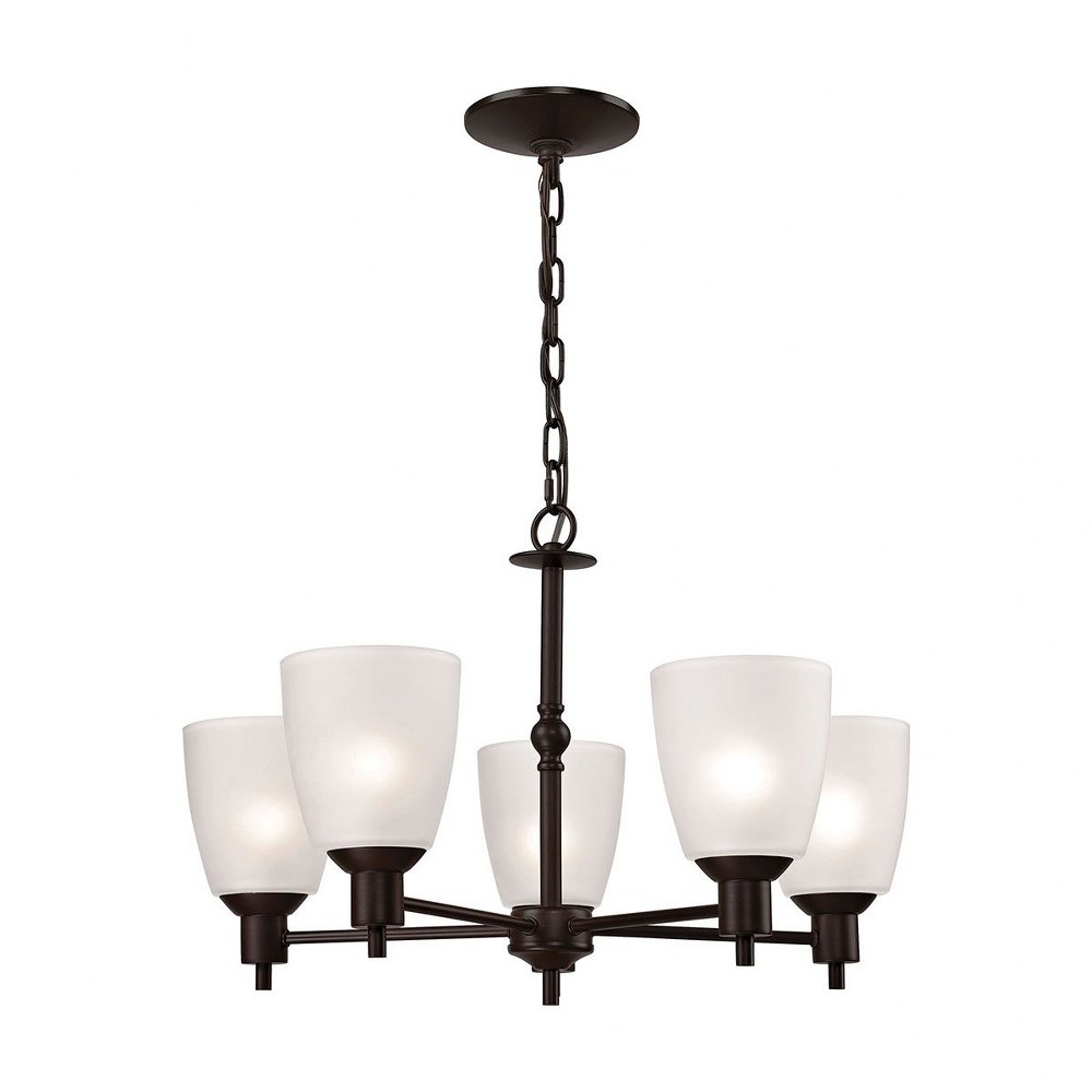Jackson 3-Light Chandelier in Brushed Nickel with White Glass LED 