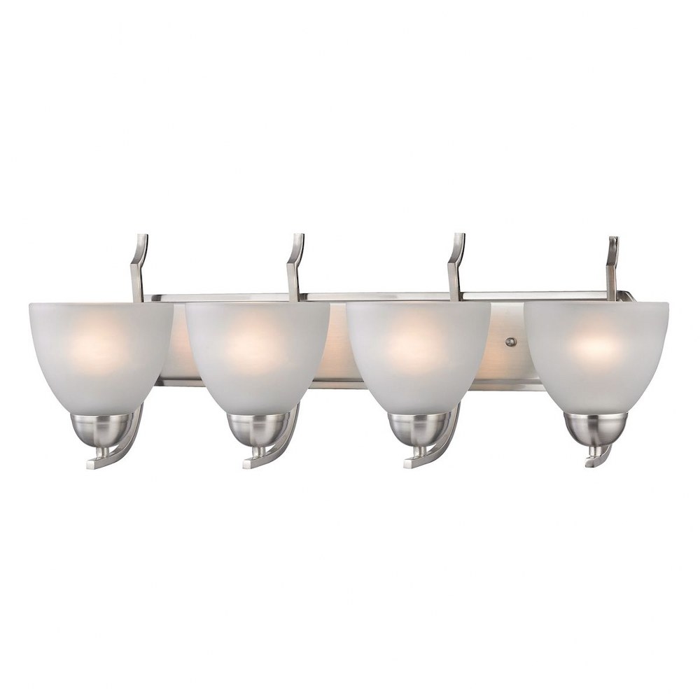 Thomas Lighting-1464BB/20-Kingston - 4 Light Bath Vanity   Brushed Nickel Finish with White Glass