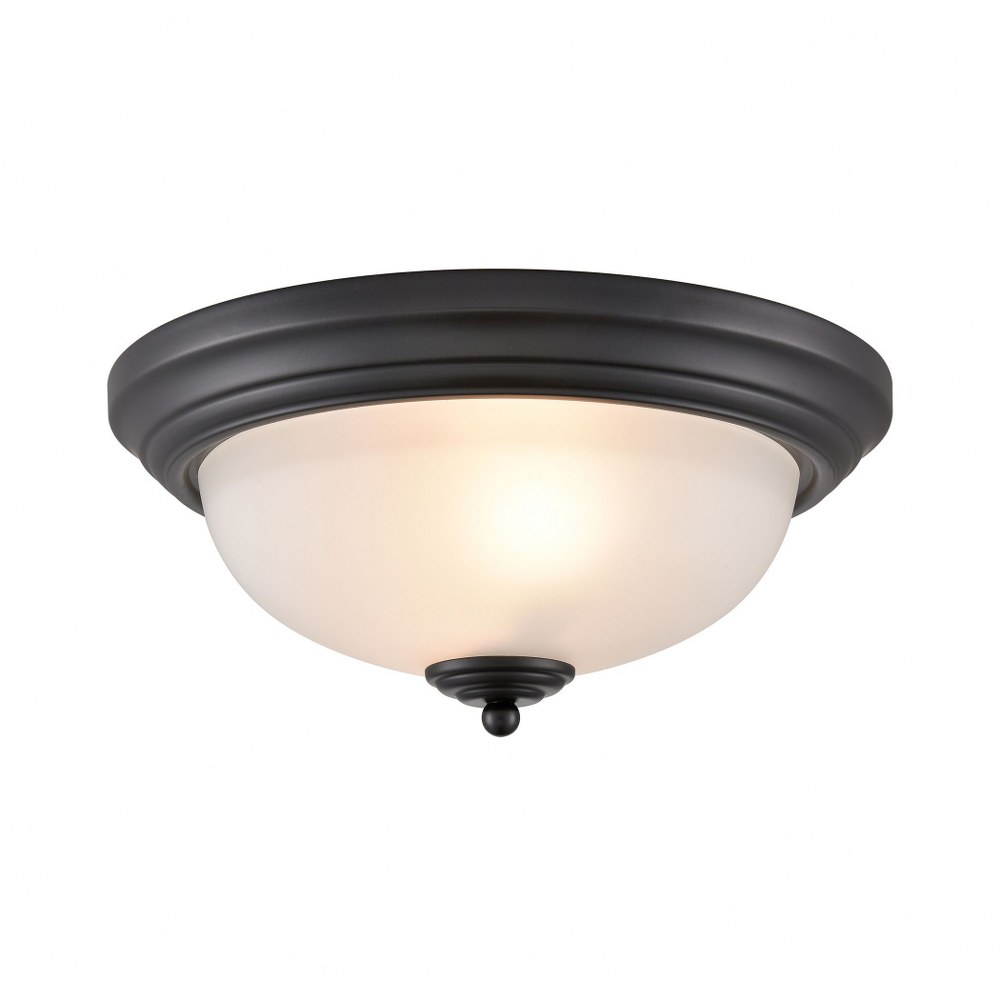 Thomas Lighting-7003FM/60-2 Light Flush Mount Black  Black Finish