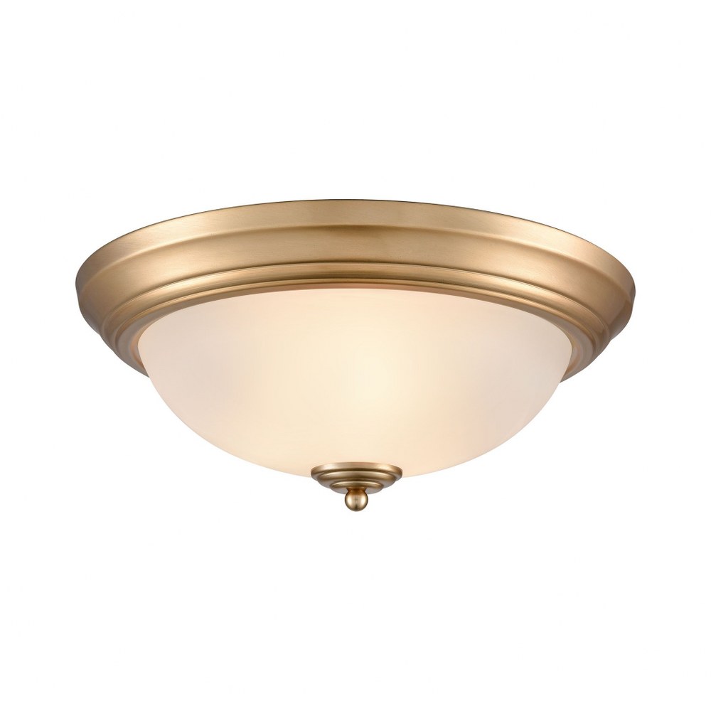 Thomas Lighting-7013FM/50-3 Light Flush Mount Satin Gold  Satin Gold Finish