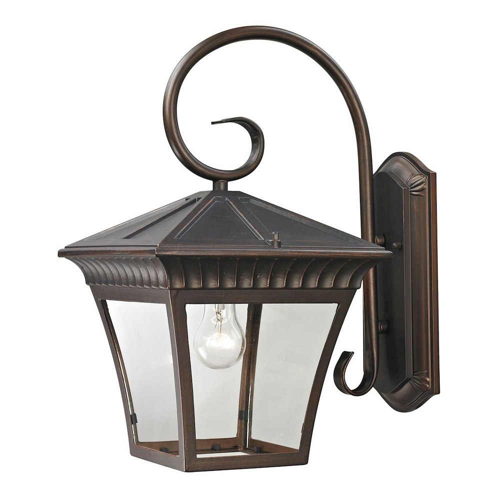 Thomas Lighting-8421EW/70-Ridgewood - One Light Large Outdoor Coach Lantern Clear  Matte Textured Black Finish with Clear Glass