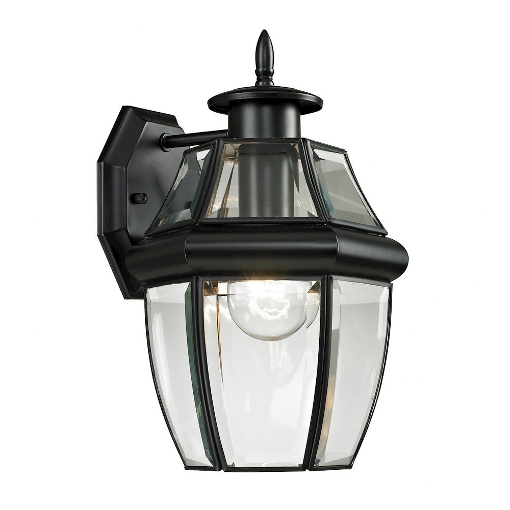 Thomas Lighting-8601EW/60-Ashford - One Light Small Outdoor Coach Lantern Black  Black Finish with Clear Beveled Glass