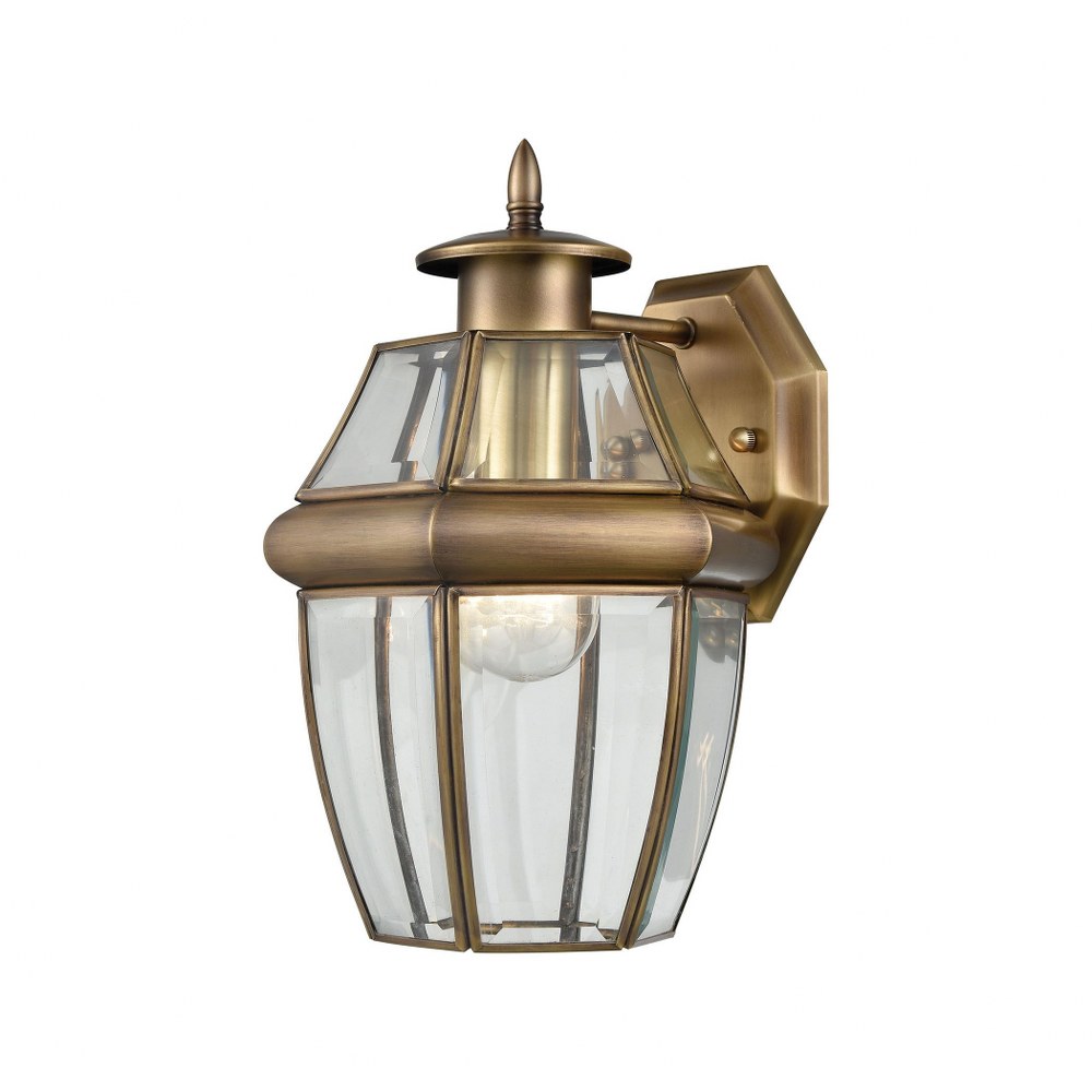 Thomas Lighting-8601EW/89-Ashford - One Light Small Outdoor Coach Lantern   Antique Brass Finish with Clear Beveled Glass