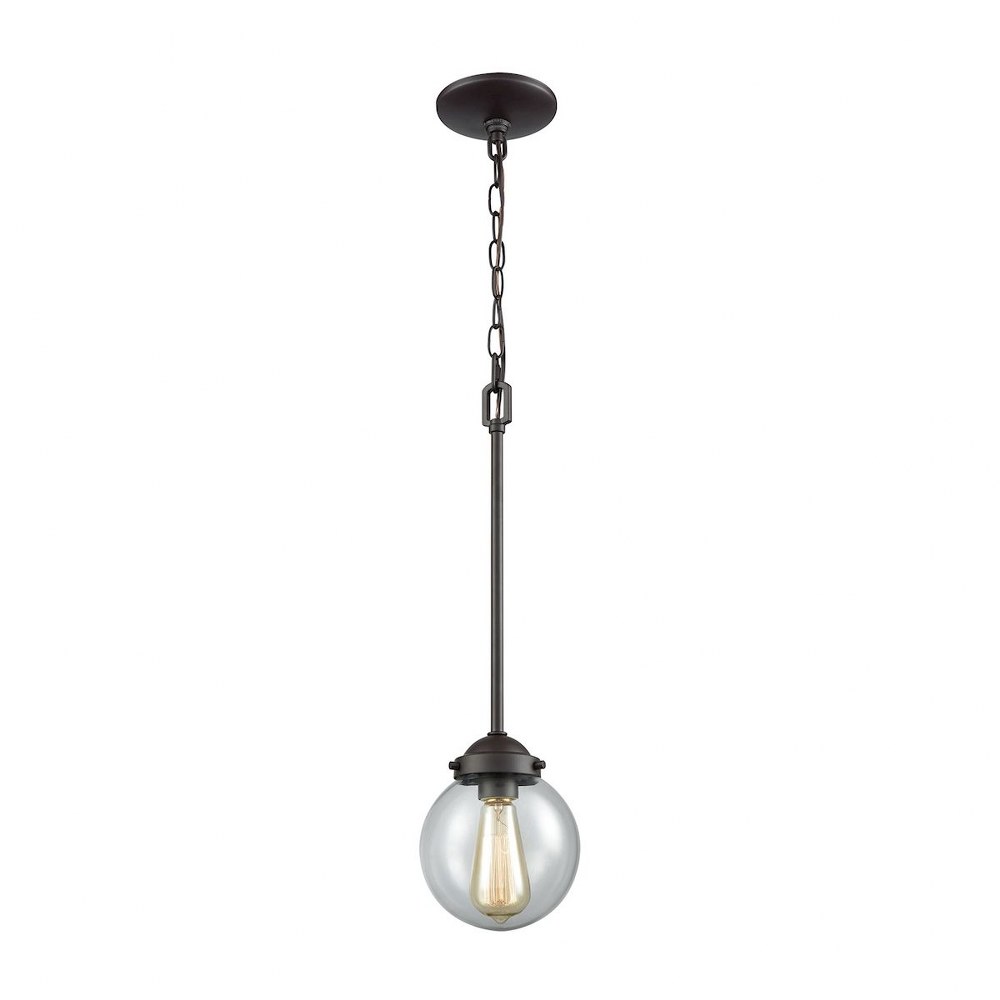 Thomas Lighting-CN129151-Beckett - One Light Mini Pendant   Oil Rubbed Bronze Finish with Clear Glass