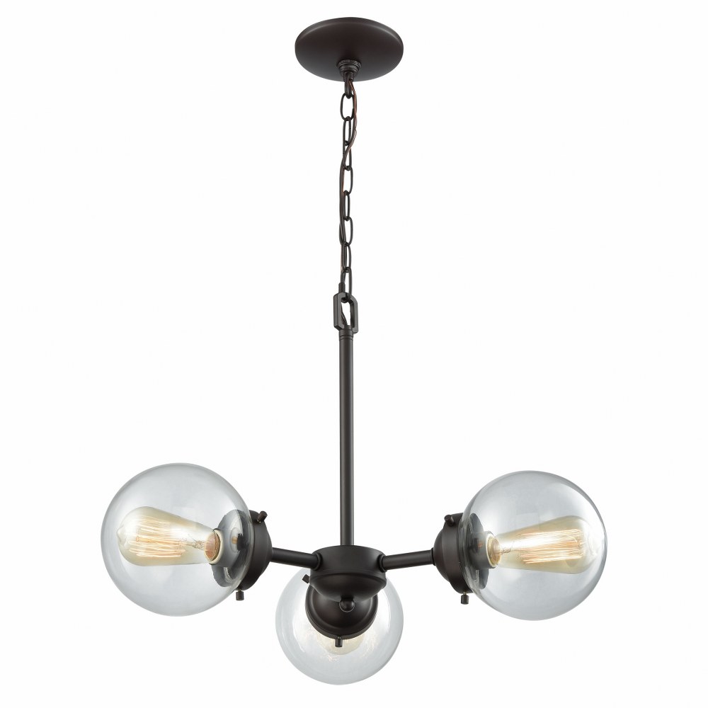 Thomas Lighting-CN129321-Beckett - Three Light Chandelier   Oil Rubbed Bronze Finish with Clear Glass