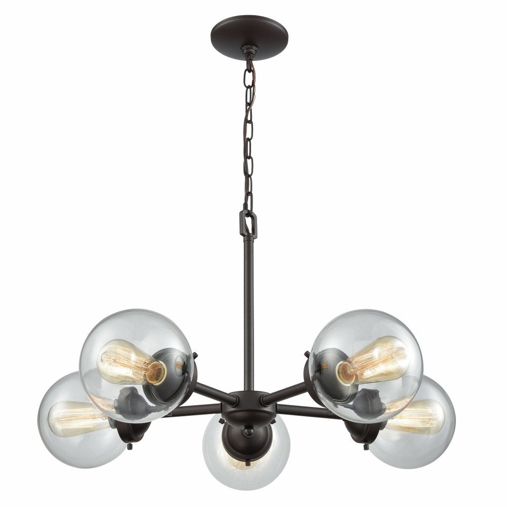 Thomas Lighting-CN129521-Beckett - Five Light Chandelier   Oil Rubbed Bronze Finish with Clear Glass