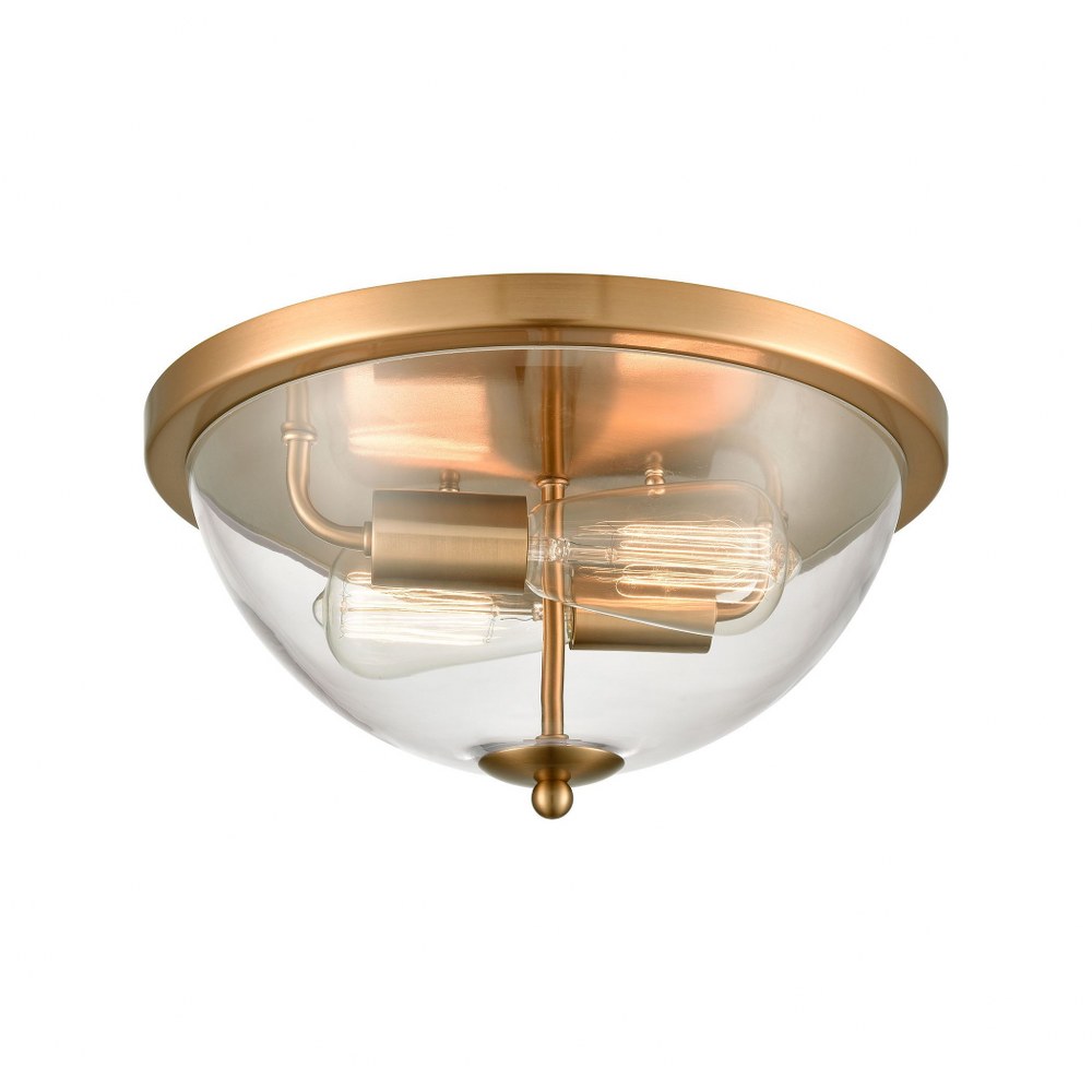 Thomas Lighting-CN280235-2 Light Flush Mount Satin Gold  Brushed Nickel Finish