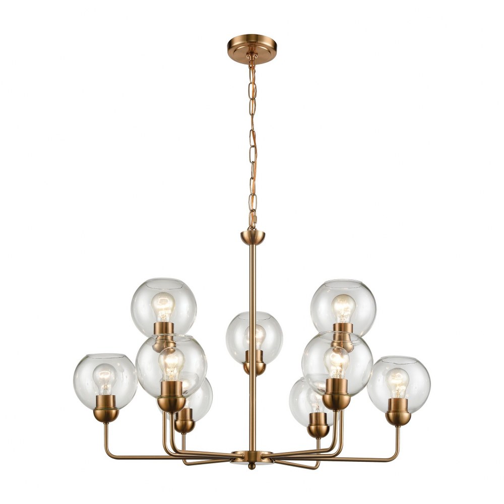 Thomas Lighting-CN280925-Astoria - Nine Light Chandelier Satin Gold  Brushed Nickel Finish