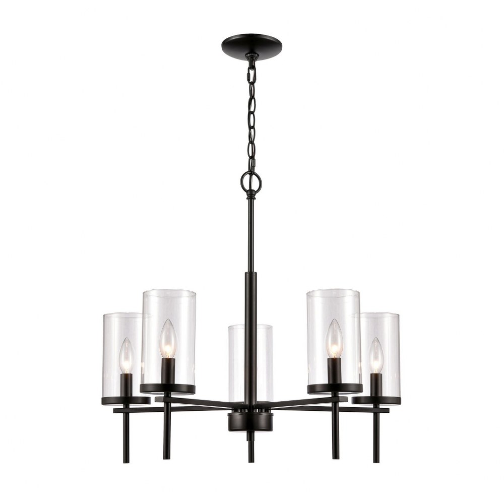 Thomas Lighting-CN290526-5 Light Chandelier Black  Chrome Finish