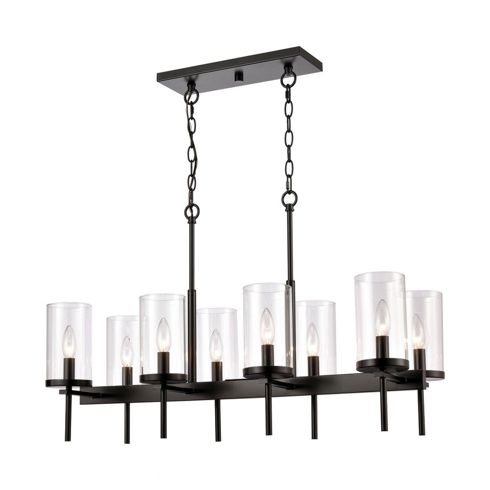 Thomas Lighting-CN290886-8 Light Large Pendant Black  Chrome Finish