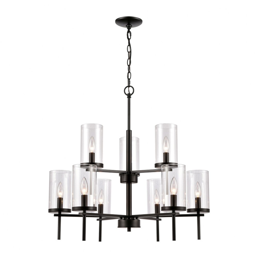 Thomas Lighting-CN290926-9 Light Chandelier Black  Chrome Finish