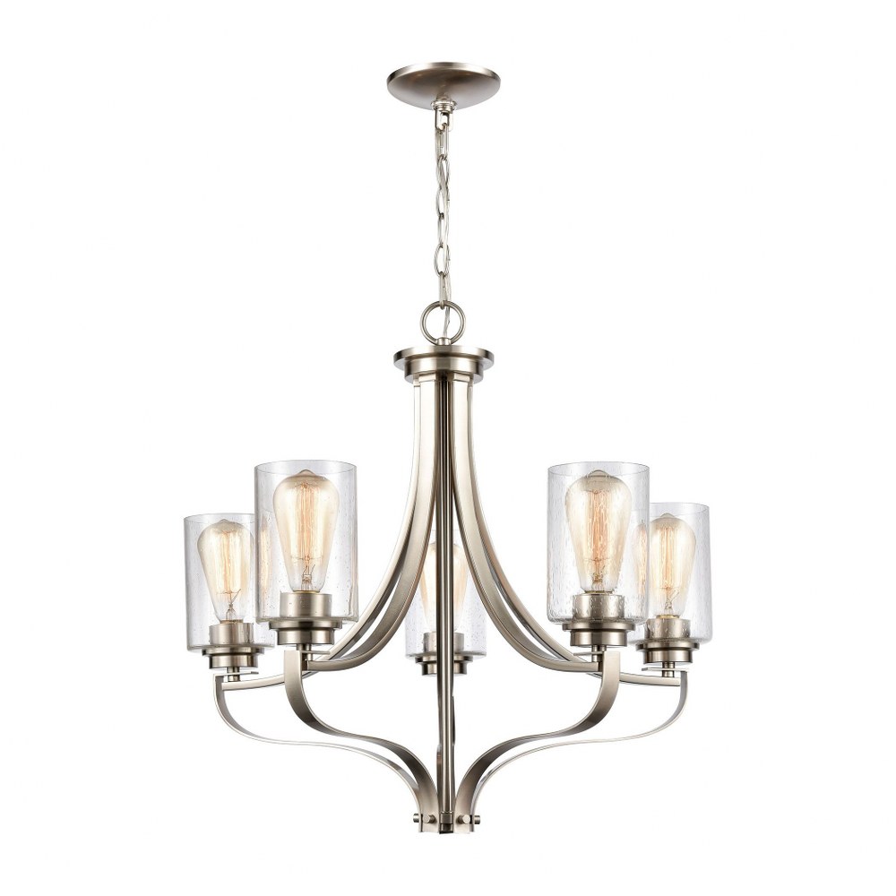 Thomas Lighting-CN300522-5 Light Chandelier Brushed Nickel  Oil Rubbed Bronze Finish