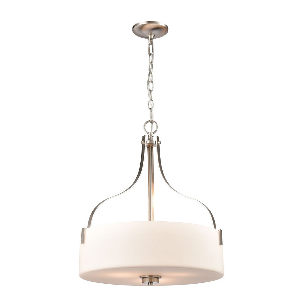 Thomas Lighting-CN300842-3 Light Large Pendant Brushed Nickel  Oil Rubbed Bronze Finish