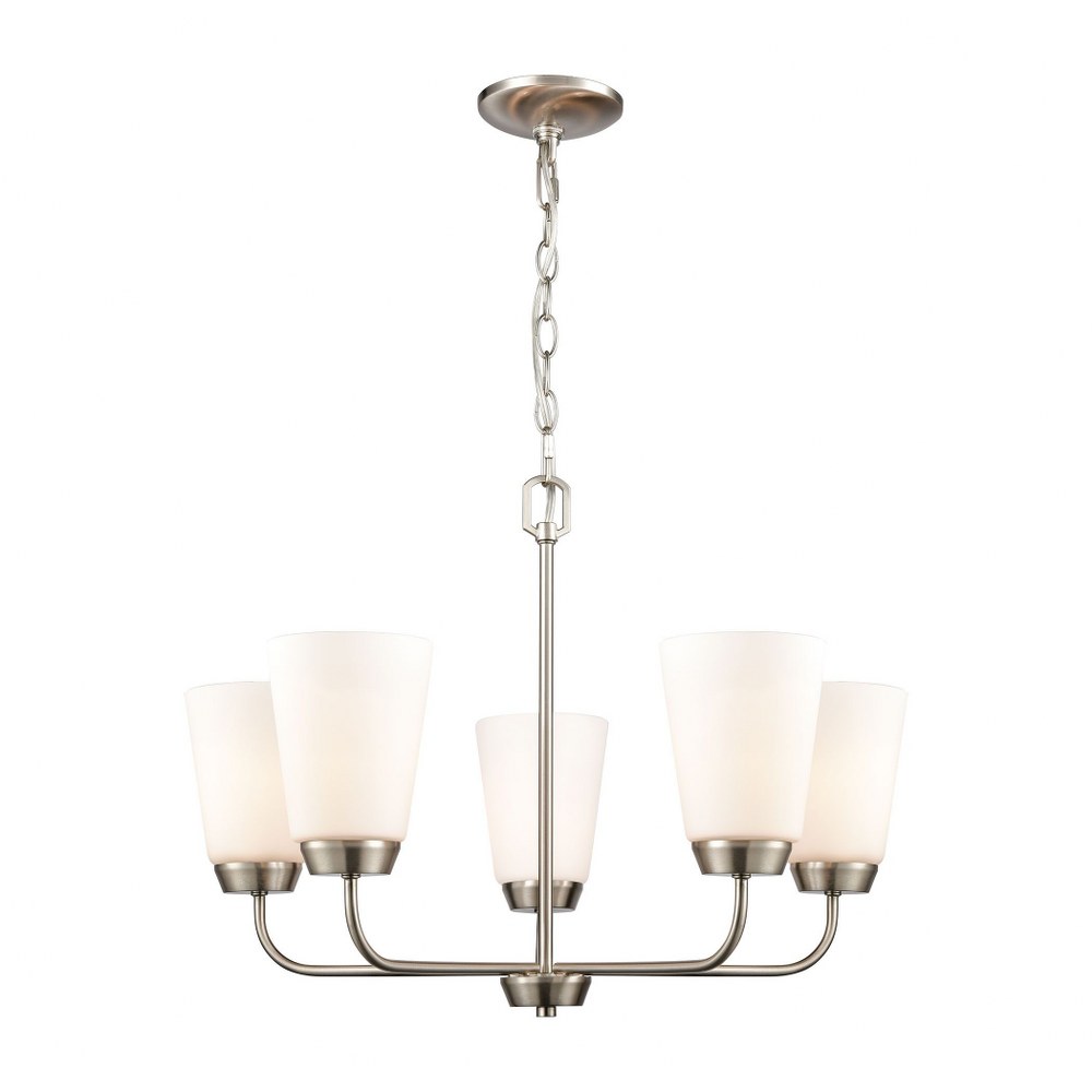 Thomas Lighting-CN310522-5 Light Chandelier Brushed Nickel  Oil Rubbed Bronze Finish