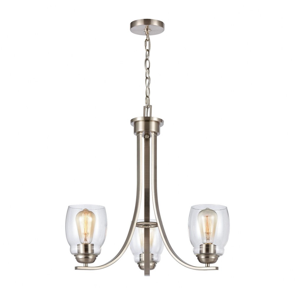 Thomas Lighting-CN320322-3 Light Chandelier Brushed Nickel  Oil Rubbed Bronze Finish