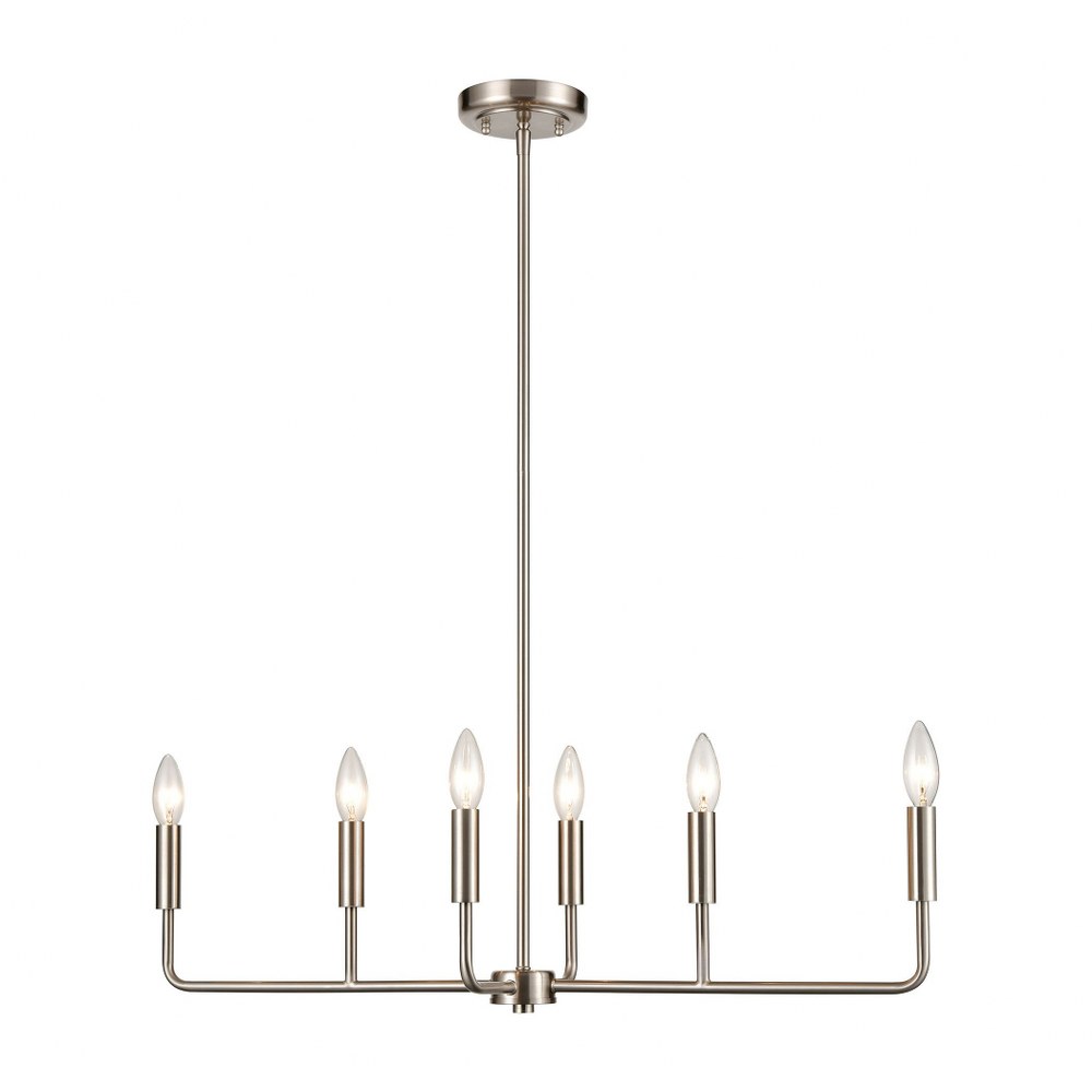 Thomas Lighting-CN330622-6 Light Medium Chandelier Brushed Nickel  Oil Rubbed Bronze Finish